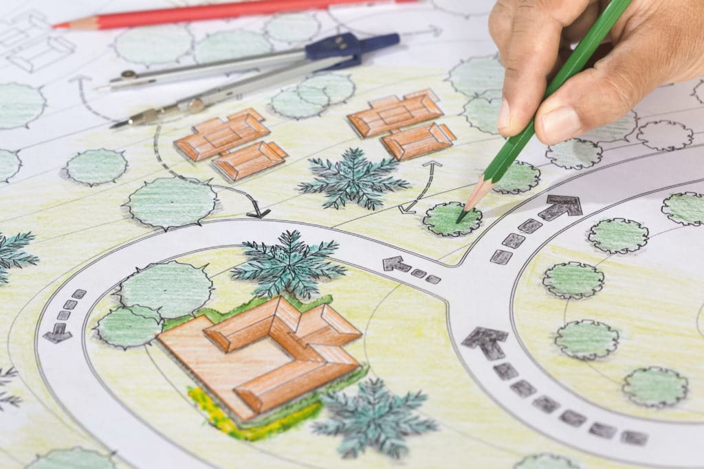 Landscape Architect Designs Blueprints